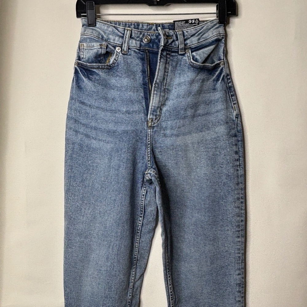 DIVIDED loose mom jeans high waist ankle length
